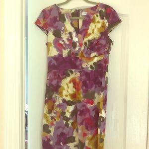 Calvin Klein sheath dress Watercolor print
